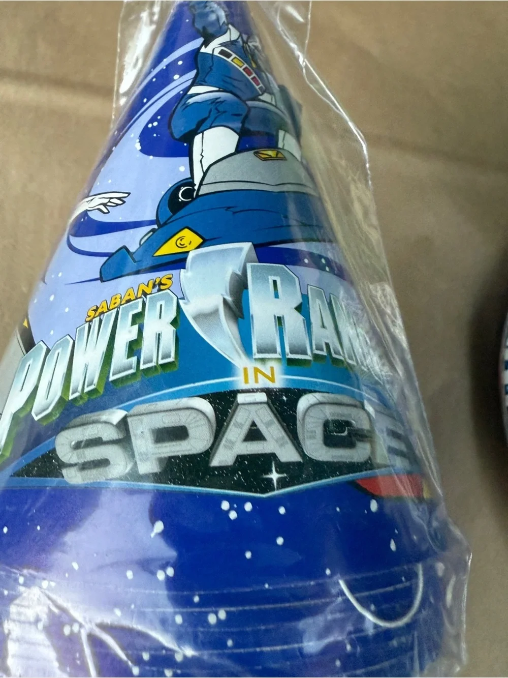 Vintage 1998 Power Rangers In Space Cone Party Hat Pack of 8 Happy Birthday Hat
